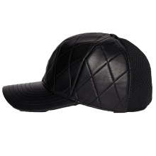 Low Price Standard Black Leather Baseball Cap